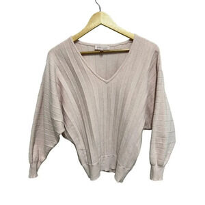 Philosophy Womens peach Knit Sweater V-Neck Pullover Size Medium Pink